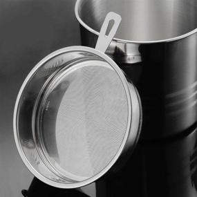 img 1 attached to Kitchen Essential: 1.2L Stainless Steel Bacon Grease Container with Mesh Strainer Screen - Convenient Cooking Oil Keeper & Storage Can (5 Cups)