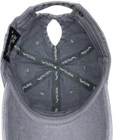 img 1 attached to 🧢 Charming Vintage Distressed Girls' Ponytail Hat: Adjustable Kids Plain Baseball Dad Cap by Waldeal
