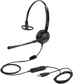 img 4 attached to 🎧 High-Quality USB Headset with Noise Cancelling Microphone, Volume Controls, Ideal for UC Softphones, Teams, Business Skype, Lync, Zoom, Conferences, Online Courses, and More