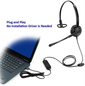 img 3 attached to 🎧 High-Quality USB Headset with Noise Cancelling Microphone, Volume Controls, Ideal for UC Softphones, Teams, Business Skype, Lync, Zoom, Conferences, Online Courses, and More