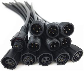 img 3 attached to Waterproof Male Female Connector Cable for LED Strip - 6 Pair Black 4 Pin with Rubber Coating