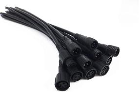 img 2 attached to Waterproof Male Female Connector Cable for LED Strip - 6 Pair Black 4 Pin with Rubber Coating