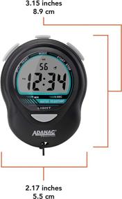 img 1 attached to Marathon ADANAC Digital Glow Stopwatch Timer for Teachers Fitness Sport Coaches - Large Display, Blue Backlight, Water, Dust, and Shock Resistant (Black)