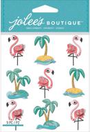 🦩 vibrant flamingos and palm tree repeats: jolee's boutique dimensional stickers logo