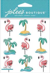 img 1 attached to 🦩 Vibrant Flamingos and Palm Tree Repeats: Jolee's Boutique Dimensional Stickers