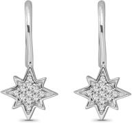 sterling silver star dangle earrings with diamonds (1/10 cttw, i-j color, i2-i3 clarity) logo