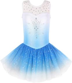 img 3 attached to 🦄 Premium Skirted Leotards for Girls: Gymnastics, Dance, Ballet - Adorable Chiffon Skirt, Sparkly Unicorn, Rainbow Dinosaur, Mermaid Dress