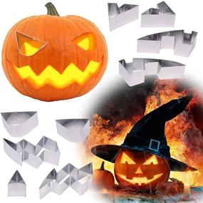 img 4 attached to 🎃 Pumpkin Carving Kit for Kids and Adults - Fun and Safe Halloween Party Decorations with Puncher Tools, Stencils, Gutters, and Jack-o'-lantern Designs (9 Pieces)