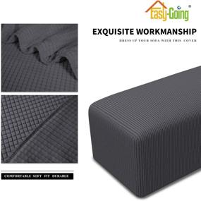 img 1 attached to 🪑 Protective Dark Gray Ottoman Cover with Elastic Bottom for Easy Storage - Easy-Going Stretch Ottoman Cover Folding Storage Stool Furniture Protector