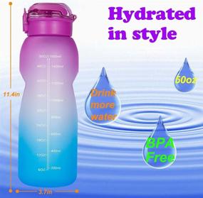img 2 attached to 🚰 Goothdurs Motivational Water Bottle with Time Marker - 24oz/50oz Water Tracker Bottles with Times to Drink - BPA Free & Leakproof for Gym, Outdoor and Office Use