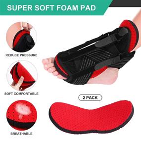 img 2 attached to 👣 Healifty Plantar Fasciitis Night Splint with Foot Arch Supports, Massage Ball, Foot Brace, Adjustable Foot Pain Relief Boot Sock, Sleeping Immobilizer Stabilizer