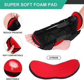 img 3 attached to 👣 Healifty Plantar Fasciitis Night Splint with Foot Arch Supports, Massage Ball, Foot Brace, Adjustable Foot Pain Relief Boot Sock, Sleeping Immobilizer Stabilizer