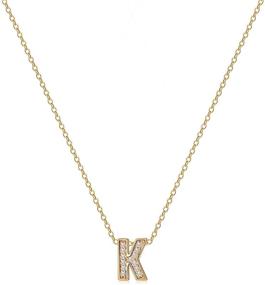 img 4 attached to 💎 MONOZO Dainty 14k Gold Filled Initial Necklace for Women – Personalized CZ Letter Pendant, Alphabet Monogram Necklace for Girls – Tiny and Elegant Jewelry Gift