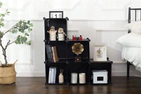 img 2 attached to 📦 YCOCO Cube Storage Organizer: Versatile, Stackable Bookcase with 6-Cube Closet Organizer, Ideal for Home, Office, and Kids Room - Black