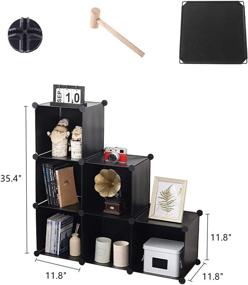 img 3 attached to 📦 YCOCO Cube Storage Organizer: Versatile, Stackable Bookcase with 6-Cube Closet Organizer, Ideal for Home, Office, and Kids Room - Black