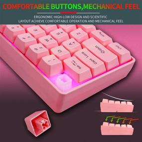 img 1 attached to 🎮 DGG 60% RGB Backlit Wired Gaming Keyboard - Ultra-Compact Waterproof Mini Compact Keyboard with 61 Keys for PC/Mac Gamer, Typist, Travel - Conveniently Portable for Business Trips - Pink