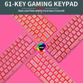 img 3 attached to 🎮 DGG 60% RGB Backlit Wired Gaming Keyboard - Ultra-Compact Waterproof Mini Compact Keyboard with 61 Keys for PC/Mac Gamer, Typist, Travel - Conveniently Portable for Business Trips - Pink
