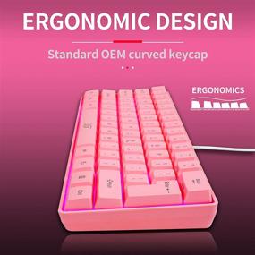img 2 attached to 🎮 DGG 60% RGB Backlit Wired Gaming Keyboard - Ultra-Compact Waterproof Mini Compact Keyboard with 61 Keys for PC/Mac Gamer, Typist, Travel - Conveniently Portable for Business Trips - Pink