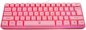 img 4 attached to 🎮 DGG 60% RGB Backlit Wired Gaming Keyboard - Ultra-Compact Waterproof Mini Compact Keyboard with 61 Keys for PC/Mac Gamer, Typist, Travel - Conveniently Portable for Business Trips - Pink