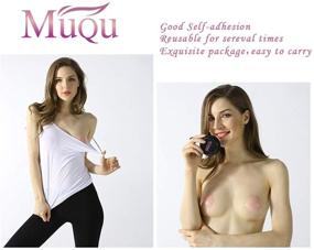 img 3 attached to 💕 MUQU Womens Silicone Pasties - Reusable 2 Pairs of Adhesive Breast Petals - Pink Dress Nipple Covers