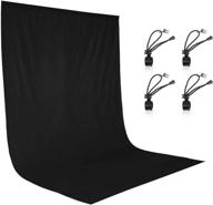 📸 high-quality 6 x 9 ft emart black muslin photography backdrop with backdrop clip - perfect for photo video studio! logo