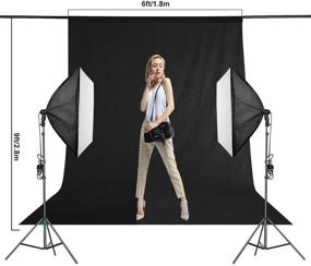 img 2 attached to 📸 High-Quality 6 x 9 ft EMART Black Muslin Photography Backdrop with Backdrop Clip - Perfect for Photo Video Studio!