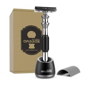 img 2 attached to 🪒 Anbbas Aluminum Alloy Double Edge Safety Razor Set with Long Antiskid Handle and Holder Stand - Perfect Multi-Purpose Kit for Men and Women Shave