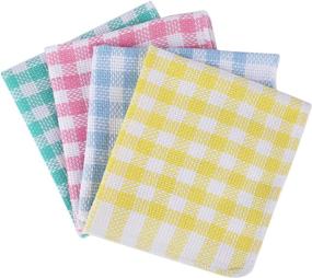 img 3 attached to 🧽 Fasmov 24 Pack 13.7 x 13.7 Inches Kitchen Dish Cloths - Flat Waffle Cotton Dish Cloth in 4 Assorted Colors