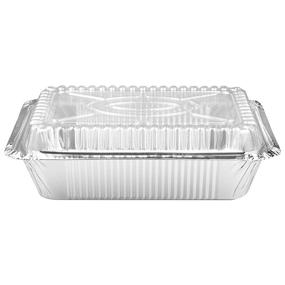 img 1 attached to 30-Pack Heavy Duty Disposable Aluminum Oblong Foil Pans with Plastic Covers - Recyclable Tin Food Storage Tray - Extra-Sturdy Containers for Cooking, Baking, Meal Prep, Takeout - 8.4&#34; x 5.9&#34; - 2.25lb