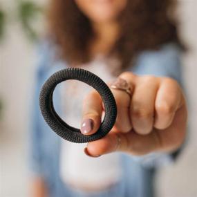 img 1 attached to 🎀 Burlybands - Large Hair Ties for Thick Heavy or Curly Hair. Non-Slip Seamless Ponytail Holders - Scrunchies Sport Thick Hair Ties - Hair Bands - Curly Hair Accessories (Black, Pack of 3)