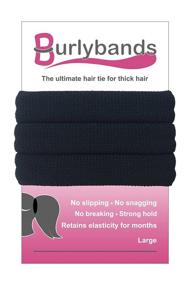 img 4 attached to 🎀 Burlybands - Large Hair Ties for Thick Heavy or Curly Hair. Non-Slip Seamless Ponytail Holders - Scrunchies Sport Thick Hair Ties - Hair Bands - Curly Hair Accessories (Black, Pack of 3)