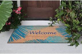img 1 attached to 🌴 Liora Manne Natura Tropical Palm Border Blue Outdoor Welcome Coir Door Mat, 1 ft 6 in x 2 ft 6: Stylish and Durable Entrance Mat for Outdoor Use
