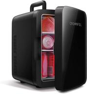 🍺 crownful 10l portable mini fridge: cooler and warmer for skincare, food, beverage - etl listed (black) logo