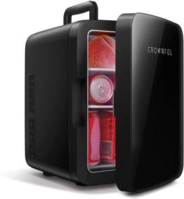 img 4 attached to 🍺 CROWNFUL 10L Portable Mini Fridge: Cooler and Warmer for Skincare, Food, Beverage - ETL Listed (Black)