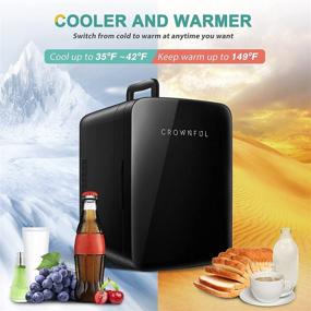 img 3 attached to 🍺 CROWNFUL 10L Portable Mini Fridge: Cooler and Warmer for Skincare, Food, Beverage - ETL Listed (Black)