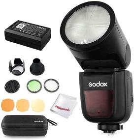 img 4 attached to 📷 Nikon Godox V1-N Flash with AK-R1 Accessories Kit - 76Ws 2.4G TTL Round Head Flash Speedlight, 1/8000 HSS, 1.5 sec. Recycle Time, 2600mAh Lithium Battery, 10-Level LED Modeling Lamp