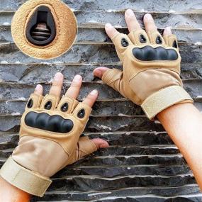 img 1 attached to 🧤 LYGLO Men's Tactical Half Finger Gloves: Versatile Outdoor Military Combat Cycling Gloves