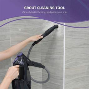 img 2 attached to 🧼 Multipurpose 5-in-1 Steam Mop Cleaner with Detachable Handheld Unit - Ideal for Hardwood, Grout, Tile, Laminate Floors, and Kitchen/Sofa/Cloth Surfaces - Easy Cleaning Solution by LIGHT 'N' EASY (Model: 7688ANB, Color: Black)