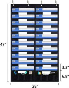 img 1 attached to 🗂️ Eamay Wall Mounted Hanging File Folder Organizer - 20 Pockets Wall File Folders for Efficient Office, Classroom, or Home Document Organization