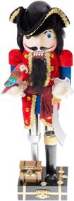 img 4 attached to 🏴 Clever Creations Pirate Wooden Nutcracker: Festive 14 Inch Christmas Decor for Shelves and Tables