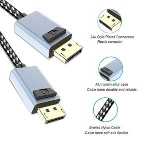 img 1 attached to Gold Plated Braided DisplayPort Cable with Broad Compatibility Support