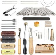 🔧 simpzia 52 pcs leather tools kit: complete set for diy leathercraft with groover, prong punch & saddle making stamps logo