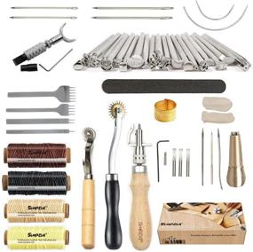 img 4 attached to 🔧 SIMPZIA 52 pcs Leather Tools Kit: Complete Set for DIY Leathercraft with Groover, Prong Punch & Saddle Making Stamps