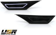🚘 usr depo 10th gen civic side markers: enhance your honda civic with 911 carrera style led light bars, smoked front bumper sidemarker lamps for 2016-2021 all models (10th gen white led) logo