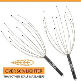 img 2 attached to LiBa Scalp Massager Tool (2-Pack) - Rejuvenating Head Hair Scratcher Massage with Gentle Rubber Beads - No Painful Scratches or Hair Pulling Wires - Black, 12 Wire