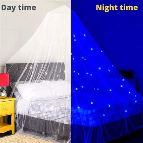 img 3 attached to 🌙 Enhance Kids' Sleep and Imagination with Wremedies Glow in The Dark Bed Canopy: Baby Crib Play Tent, Fairy Light Stars, Large Mosquito Net, and Reading Nook!