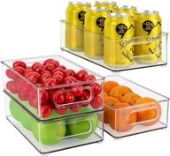 premium fridge organizer stackable storage bins - clear plastic pantry rack for efficient storage - kitchen pantry cabinet and refrigerator organizer - frozen pod dividers and mini can holder - food safe and versatile - pack of 2 логотип