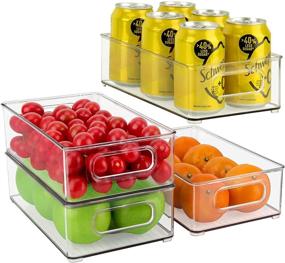 img 4 attached to Premium Fridge Organizer Stackable Storage Bins - Clear Plastic Pantry Rack for Efficient Storage - Kitchen Pantry Cabinet and Refrigerator Organizer - Frozen Pod Dividers and Mini Can Holder - Food Safe and Versatile - Pack of 2