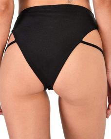 img 1 attached to IHeartRaves Black Strappy Bottoms Small Women's Swimwear & Cover-ups