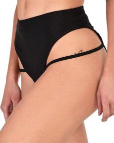 img 2 attached to IHeartRaves Black Strappy Bottoms Small Women's Swimwear & Cover-ups